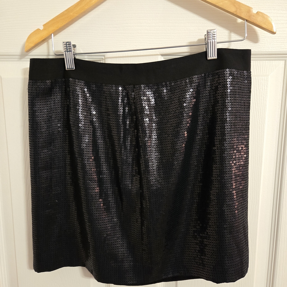 Banana Republic Black Sequin Mini Skirt Size 12